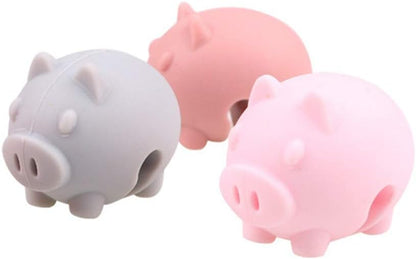 Silicone Pot Lid Lifters, Cute Animal Heat Resistant Pot Lid Rack Holder Clips, Spill- Proof Steam Vent Stand for Soup Pots Saucepan(Pig)