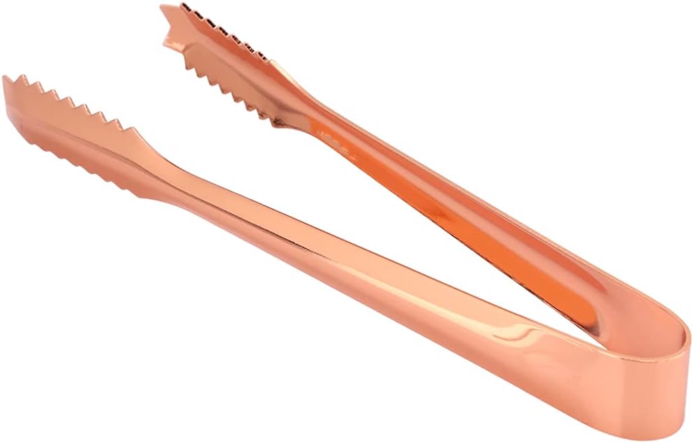Ice Tongs with Teeth for Secure Grip, 7 Inch Stainless Steel Small Serving Clip, Non-Slip Handle Tool for Ice Cubes, Sugar, Appetizers, Kitchen, Bar, Party, Restaurant Accessories