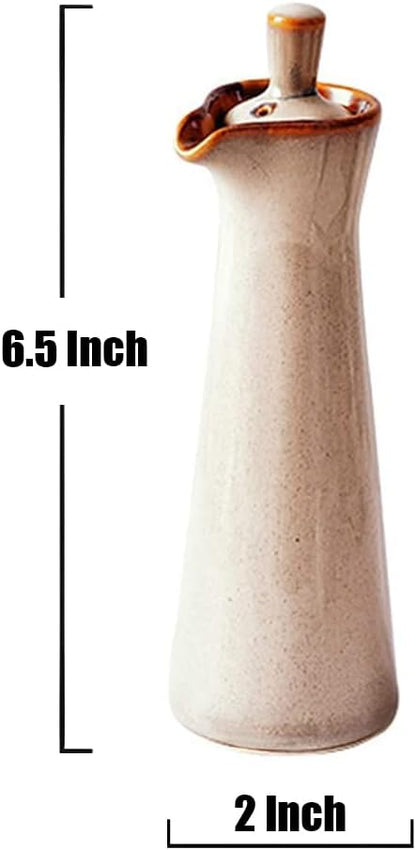 Small Ceramic Olive Oil Dispenser Bottle for Storage Of Oil, Vinegar, Soy Sauce, 120ml / 4oz - Blue