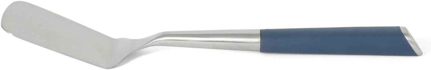 Calphalon Slotted Turner, Kitchen Flipping Spatula, Slotted Spatula, Stainless Steel Turner with Silicone Heat Resistance Handle, Nonstick-Safe Spatula for Draining and Flipping (Navy)