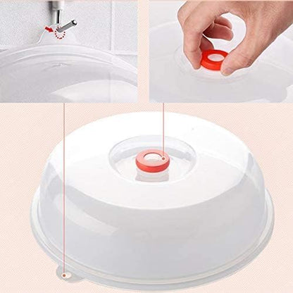 JapanBargain Microwave Plate Cover with Steam Vent, Easy Grip Splatter Guard Lid for Food Reheating, BPA-Free Plastic Dishwasher Safe, Made in Japan, 9 Inch