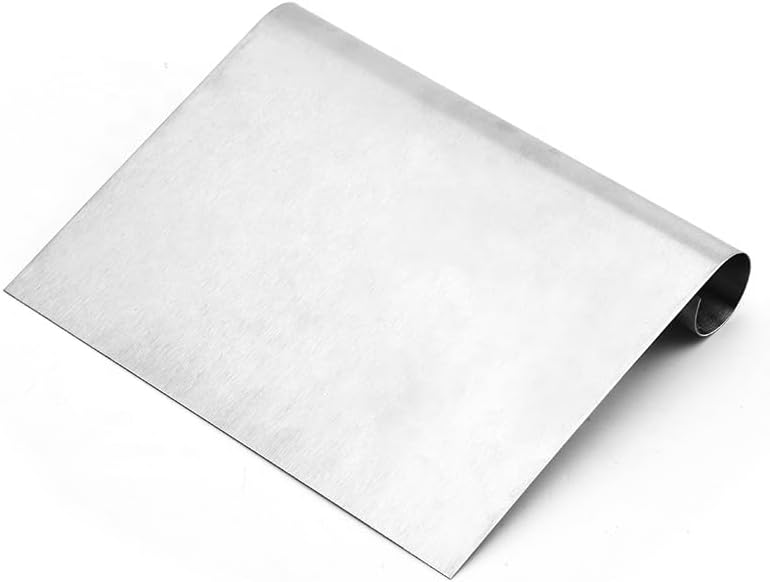Stainless Steel Dough Scraper, Multi-Purpose Pastry Bench Tool with Measurement Guide