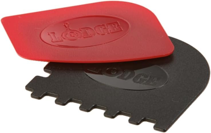 Lodge SCRAPERCOMBO Grill Scraper, 2 Count, Red/Black