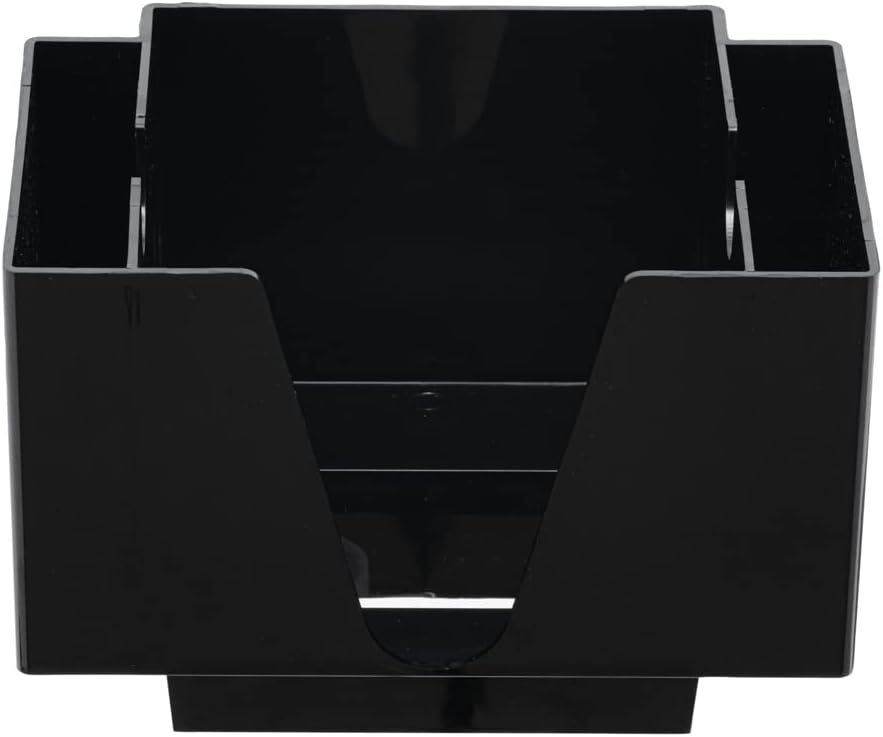 Restaurantware Bar Lux 7.9 Inch x 5.5 Inch Napkin Holder 1 3-Compartment Condiment Caddy - Rectangle Tabletop Black Plastic Napkin Caddy Refillable Easy Access
