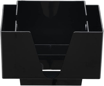 Restaurantware Bar Lux 7.9 Inch x 5.5 Inch Napkin Holder 1 3-Compartment Condiment Caddy - Rectangle Tabletop Black Plastic Napkin Caddy Refillable Easy Access