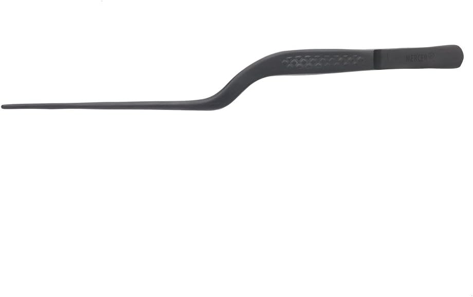 Mercer Culinary 18-8 Stainless Steel Chef Plating Tongs, Offset Tip, 6-1/2 Inch