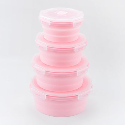3-Piece Collapsible Food-Storage-Container Set – Foldable Meal Prep Containers Reusable, Stackable Bowls,Green