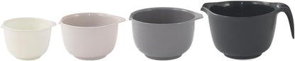 Glad Mixing Bowls with Pour Spout, Set of 4 - Nesting Plastic Bowls (1.2qt, 1.9qt, 2.8qt, and 3qt with Handle) - Non Slip Base, Dishwasher Safe Kitchen Cooking and Baking Supplies, Green