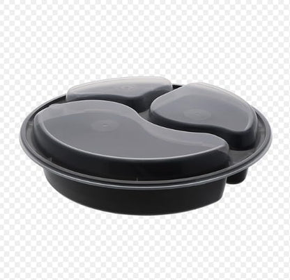 Meal Prep Containers 3 Compartment Plate W/Lids Reusable Food Storage 39oz (10)