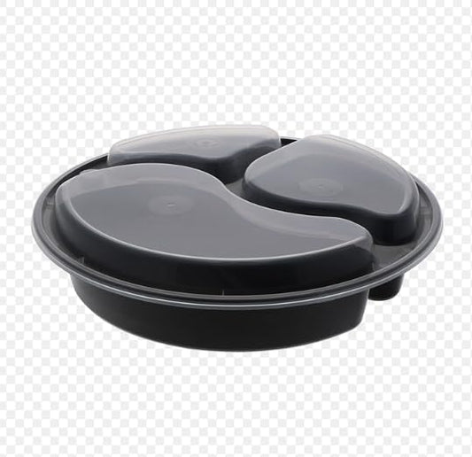 Meal Prep Containers 3 Compartment Plate W/Lids Reusable Food Storage 39oz (10)