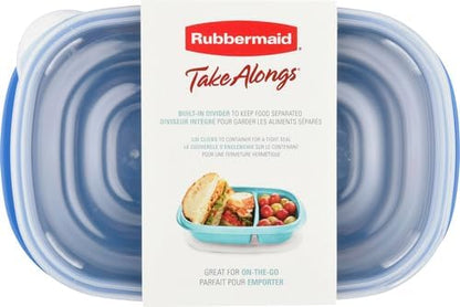 Rubbermaid TakeAlongs Snacking Food Storage Containers, 2 Cups Size - 2 Lids, Trays, and Containers 7S87