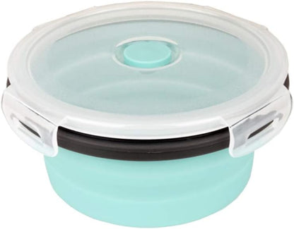 CARTINTS Silicone Collapsible Food Storage Containers-Prep/Storage Bowls with Lids - Set of 3 Square Silicone Lunch Containers - Microwave, Dishwasher and Freezer Safe (blue)