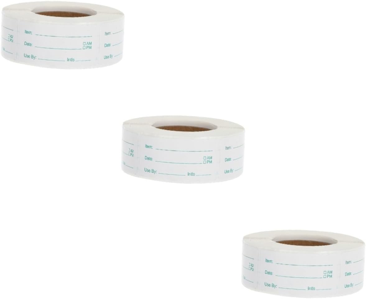 SHINEOFI 2rolls Food Storage Date Labels Removable Labels for Food Containers Kitchen Sticker to Write for Jars