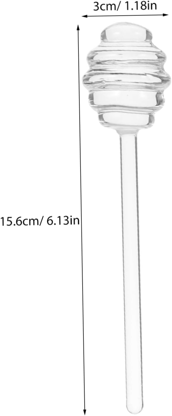 CALLARON Glass Honey Dipper Stirring Stick - Portable Household Honey Rod for Tea Coffee Jam - Practical Spiral Design 5.35 X 1.18 Inches