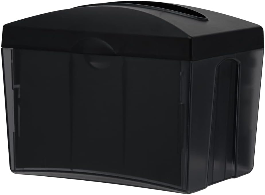 Restaurantware Bar Lux 7.9 Inch x 5.5 Inch Napkin Holder 1 3-Compartment Condiment Caddy - Rectangle Tabletop Black Plastic Napkin Caddy Refillable Easy Access