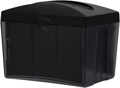 Restaurantware Bar Lux 7.9 Inch x 5.5 Inch Napkin Holder 1 3-Compartment Condiment Caddy - Rectangle Tabletop Black Plastic Napkin Caddy Refillable Easy Access
