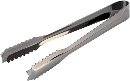 Ice Tongs with Teeth for Secure Grip, 7 Inch Stainless Steel Small Serving Clip, Non-Slip Handle Tool for Ice Cubes, Sugar, Appetizers, Kitchen, Bar, Party, Restaurant Accessories