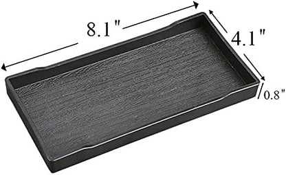 White Serving Tray (13.5 x 9.6 inch) for Serving Accessory, Elegant & Stackable Plastic Tray for Spa, Coffee, Drinks, Tea, Bar, Party, Seasoning, Perfume and Display Use.