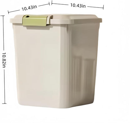 10KG Airtight Rice Storage Container with Measuring Cup, Food Grade Grain Storage Bin with Double Seal Buckle, Rice Box for Rice, Beans, Cereal and Pet Food, Kitchen Pantry Organizer (10KG with cup)