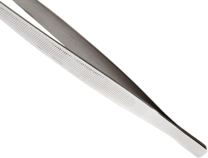 Mercer Culinary 18-8 Stainless Steel Chef Plating Tongs, Offset Tip, 6-1/2 Inch