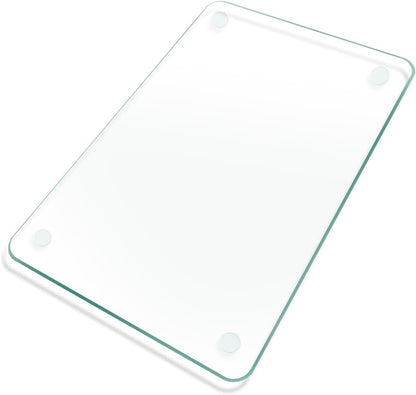 Glass Cutting Boards for Kitchen,Clear Tempered Cutting Board for Countertop,Non-slip Chopping Board,Table protection, Heat Resistant, Shatter Resistant, Set of 4