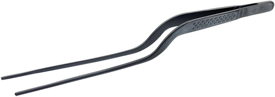 Mercer Culinary 18-8 Stainless Steel Chef Plating Tongs, Offset Tip, 6-1/2 Inch