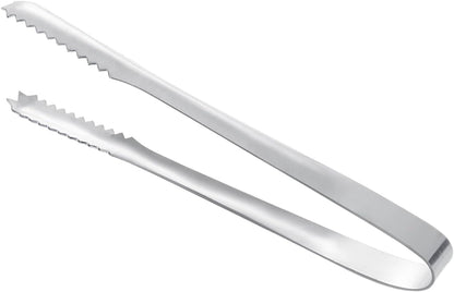 Stainless Steel Ice Tongs for Bar, Kitchen & Home – Heavy-Duty Metal Ice Grab Tongs with Non-Slip Grip, Ideal for Serving Ice Cubes, Sugar Cubes, Lemons, Limes and Fruits