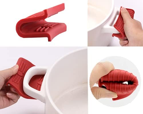 HZMM 3 Pack Silicone Hot Handle Holder, Assist Pan Handle Sleeve Pot Holders Cast Iron Skillets Handles Grip Covers Nonslip Heat Resistant for Pots Enameled Casserole Metal Frying Pans Cookware, Red