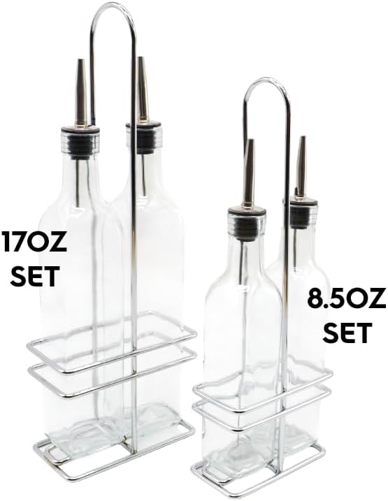 KALDEWEI 1 Pack Caddy Holder Rack for 17oz 500ml Oil & Vinegar Glass Cruet Bottle Dispenser, Square Shape Opening up to 2.4"x2.4" or 6x6cm