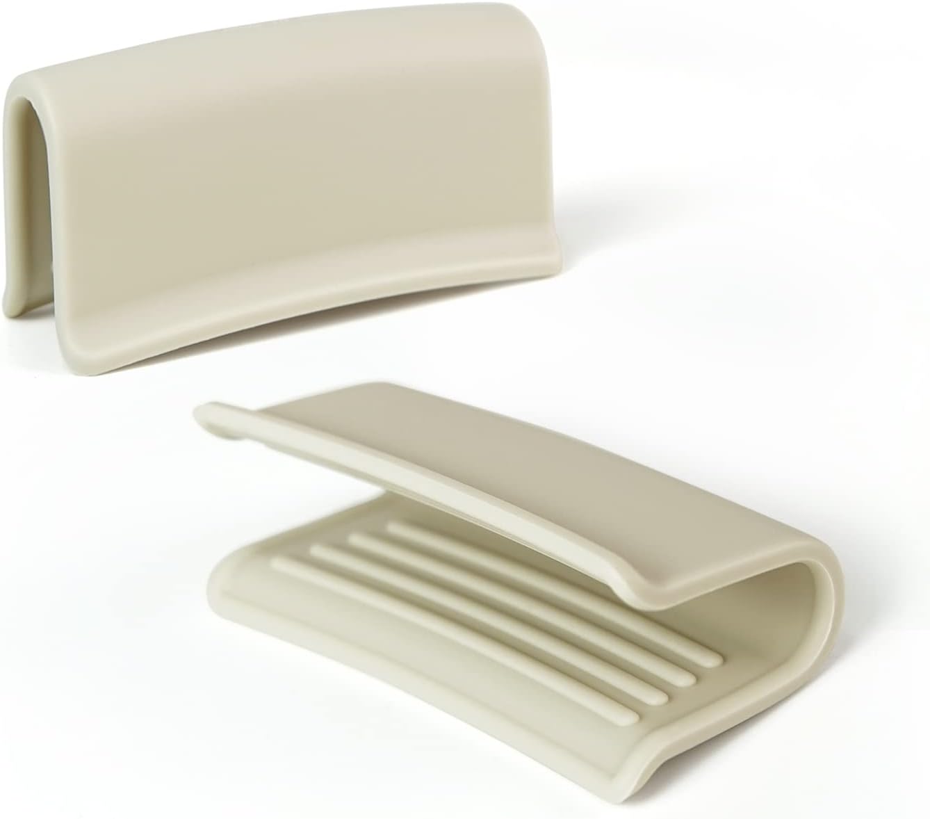Carrotez Silicone Pot Holders, Heat Resistant Pot Handle Covers for Kitchen, Accessories for Cast Iron or Ceramic Dutch Ovens, 1 Pair (2 pcs) - Cream