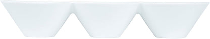Restaurantware-9.1 x 4.9 x 2.3 Inch Double Dip Bowls, 1 Microwavable Condiment Server - 2 Compartments, Microwavable, White Porcelain Dip Tray, Dishwashable, For Snacks, Condiments, Or Toppings