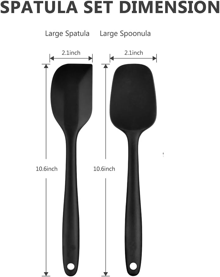 5-Pack Silicone Spatula Set – Heat-Resistant Baking, Cooking & Mixing Tools, Seamless Design, Non-Stick & Easy to Clean, Aqua Sky