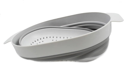 SAMMART 3L (0.8 gallon) Over The Sink Oval Colander (Grey, 1)