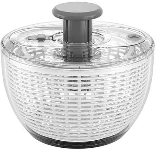 quick press salad spinner and vegetable washer tool for lettuce spinner capacity Fruit Washing Bowl with fruit washing bowl with strainer dehydrator kitchen appliances (Large - 6.34 qt)