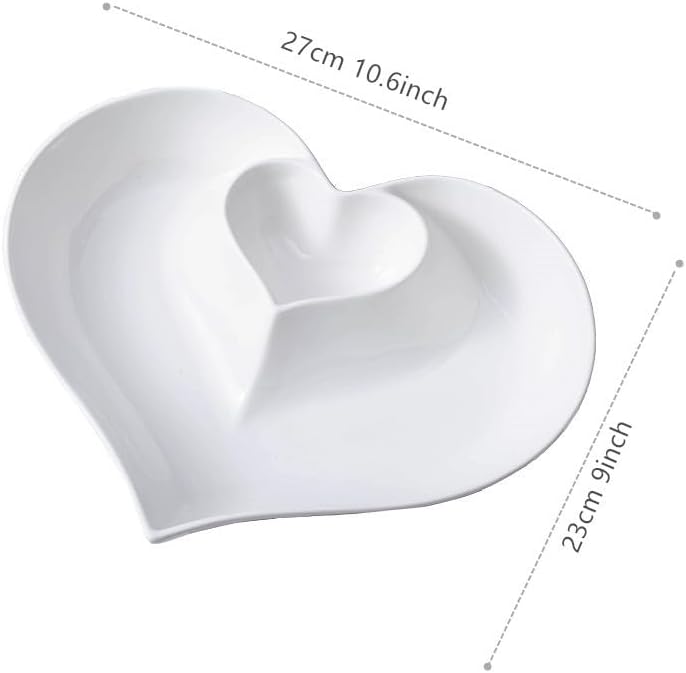 Porcelain Chip and Dip Serving Set,Perfect for Chips and Dip, Veggies, Candy, White