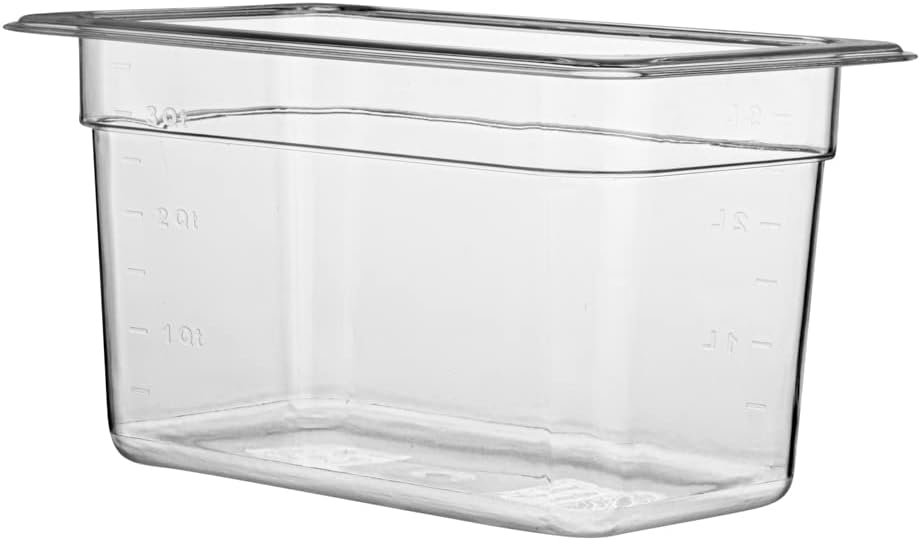 Restaurantware-2.5 Inch Deep Food Pans, 1 1/6 Size Commercial Food Storage Container - Freezable, Break-Resistant, Clear Plastic Cold Pans, Dishwashable, For Kitchens, Restaurants, Or Cafeterias