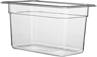 Restaurantware-2.5 Inch Deep Food Pans, 1 1/6 Size Commercial Food Storage Container - Freezable, Break-Resistant, Clear Plastic Cold Pans, Dishwashable, For Kitchens, Restaurants, Or Cafeterias