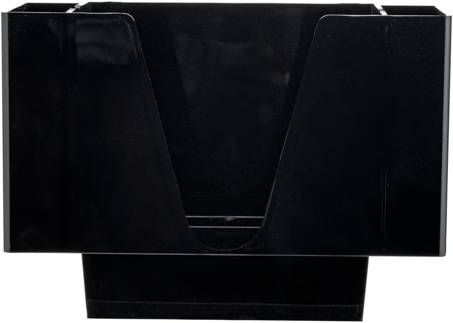 Restaurantware Bar Lux 7.9 Inch x 5.5 Inch Napkin Holder 1 3-Compartment Condiment Caddy - Rectangle Tabletop Black Plastic Napkin Caddy Refillable Easy Access
