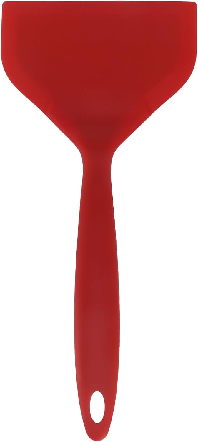 BokWin 2 Pack Wide Silica Gel Pancakes Spatula Turner, Red