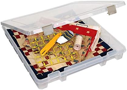 ArtBin 9101AB Super Satchel Slim with Removable Dividers, Art & Craft Organizer, [1] Plastic Storage Case, Clear, Divided Compartments