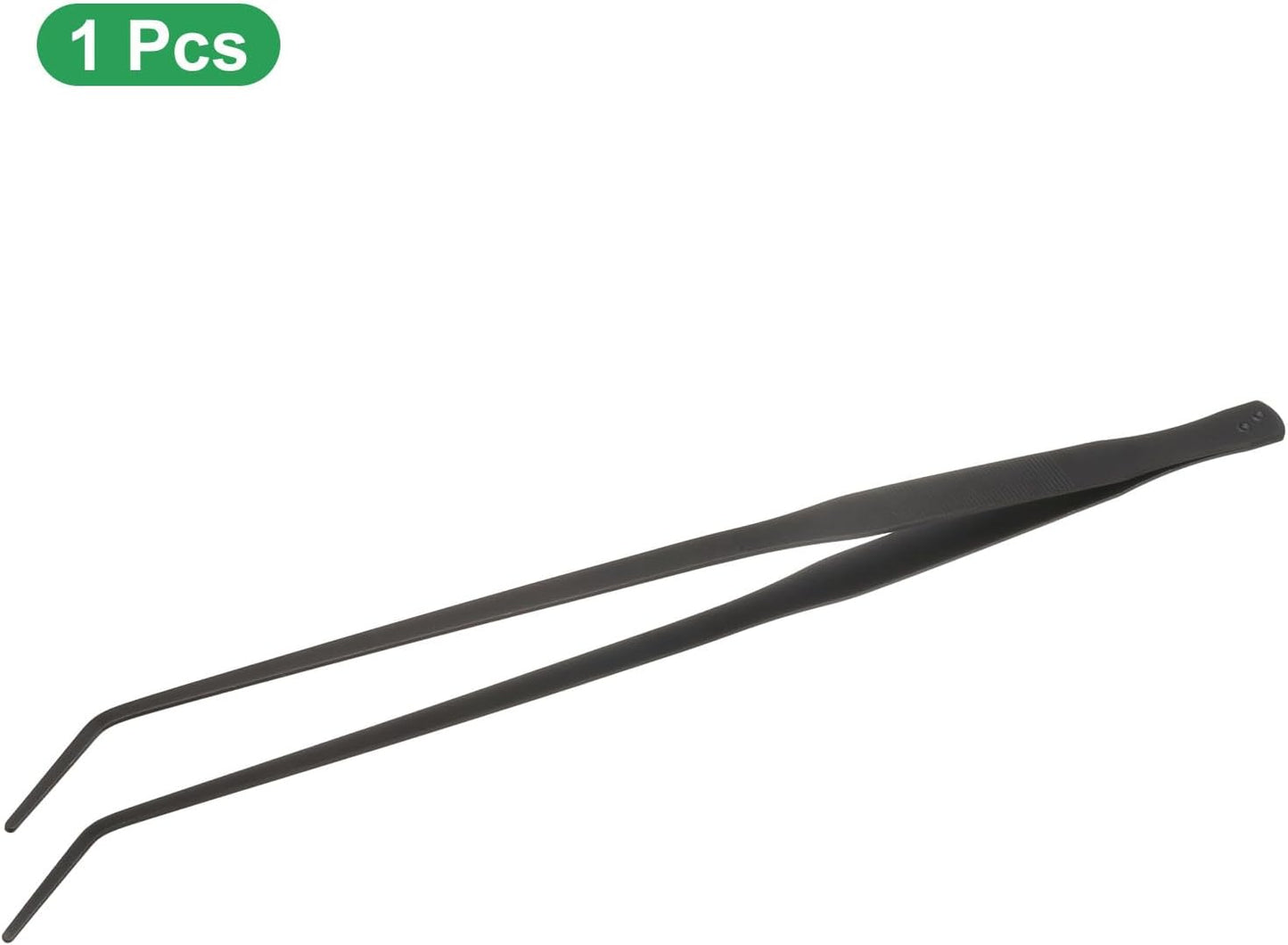 HARFINGTON Stainless Steel Tweezers 4.9 Inch Precision Tweezers with Curved Serrated Tip Multi-Purpose Kitchen Tongs for Cooking Gardening Repairing Craft, Black