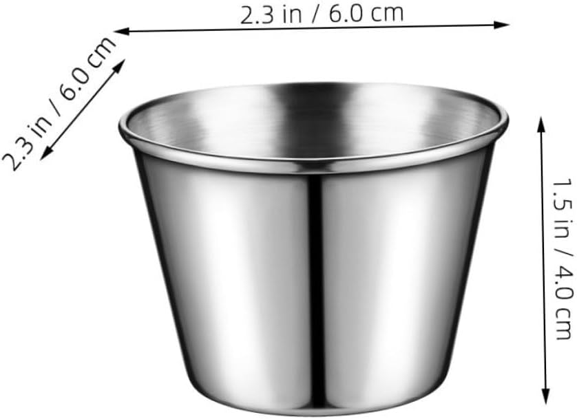 OUNONA 20pcs Stainless Steel Dipping Bowls Sauce Cups for Ketchup Condiments Appetizers for Restaurants and Home Use Versatile Kitchen Storage