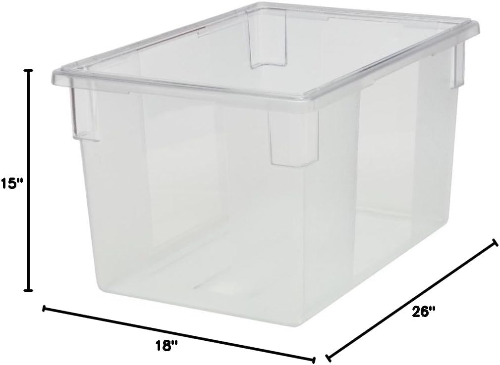 Rubbermaid Commercial Products Polycarbonate Food Storage Box/Tote, 2 Gallon, Clear, for Restaurant/Kitchen/Cafeteria