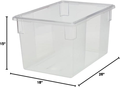 Rubbermaid Commercial Products Polycarbonate Food Storage Box/Tote, 2 Gallon, Clear, for Restaurant/Kitchen/Cafeteria