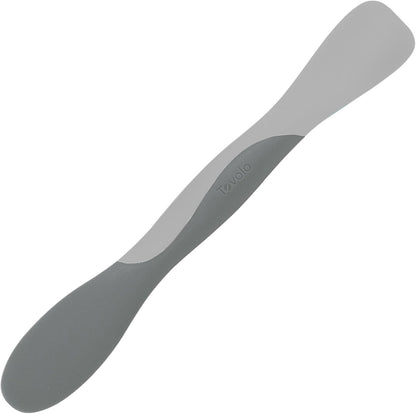 Tovolo Scoop and Spread Large Dual End Silicone Sandwich Spreader Tool with Nylon Handle, BPA Free Dishwasher Safe Silicone and Nylon Tool for Spreading and Scooping, Cayenne Red and Oyster Gray