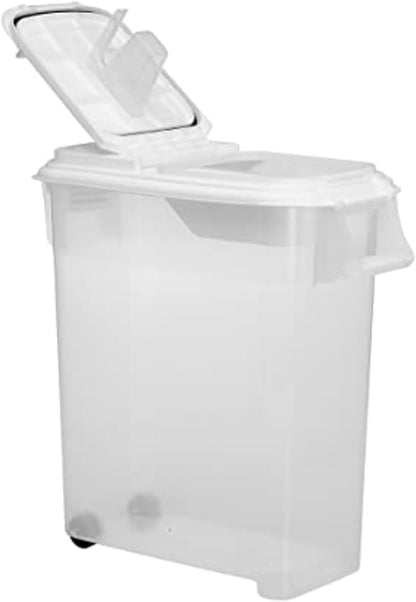 Buddeez Pet Food Storage Dispensers Plastic 4 Gallon - Airtight Flip Top for Freshness - Dry Dog Food, Cat Food or Bird Seed Plastic Containers (Set of 2)