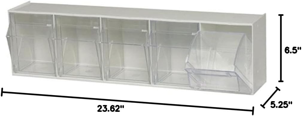 Quantum Storage Systems QTB302WT 2 Drawers Tip Out Cabinet Part Organizer White 14" H x 24" W x 12" D