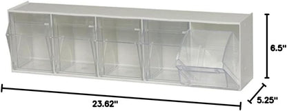 Quantum Storage Systems QTB302WT 2 Drawers Tip Out Cabinet Part Organizer White 14" H x 24" W x 12" D