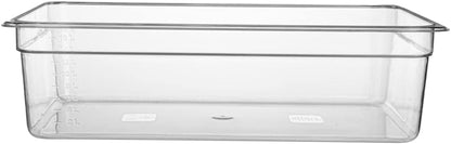 Restaurantware-2.5 Inch Deep Food Pans, 1 1/6 Size Commercial Food Storage Container - Freezable, Break-Resistant, Clear Plastic Cold Pans, Dishwashable, For Kitchens, Restaurants, Or Cafeterias