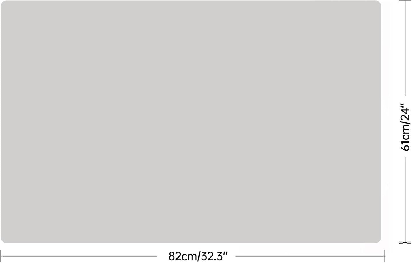 Extra Large Non-Slip Silicone Mat, 32.3x24 Inch Cut-to-Fit Counter Protector,Heat & Waterproof Drawer Liner, Food Grade Durable Desk Mat, 1.2mm Thick Gray